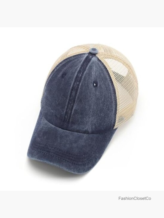 Vintage Washed Cotton Distressed Trucker Hat with Mesh Back, Low Profile main image 7